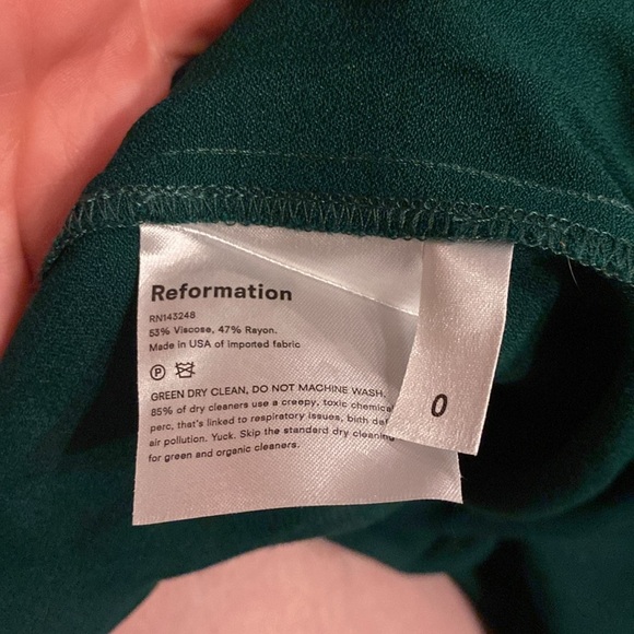 (Copy) reformation / Lacey Midi Dress Emerald - Picture 9 of 9